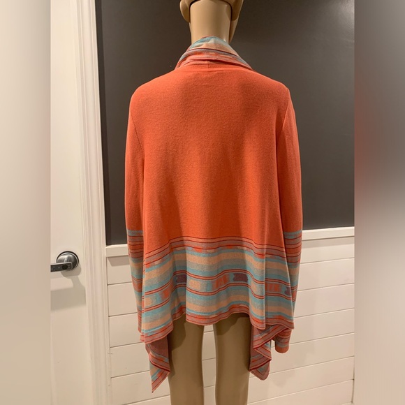 BCBGMAXAZRIA Women's orange  and
Blue Cardigan M/L - Picture 4 of 4